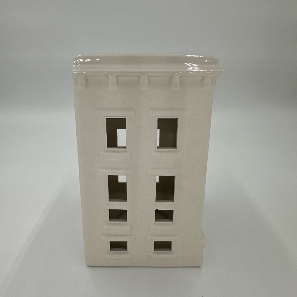 Crate & Barrel White Ceramic Gothic Revival Tea Light Candle Holder - Picture 4 of 5